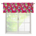 Pink Sugar Skull Pattern Print Window Valance