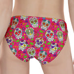 Pink Sugar Skull Pattern Print Women's Panties