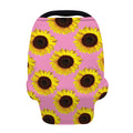 Pink Sunflower Pattern Print Baby Seat Cover