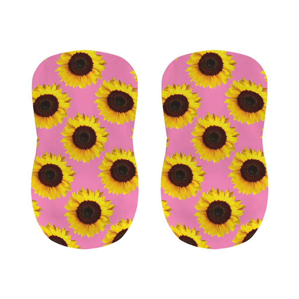Pink Sunflower Pattern Print Bar Stool Covers