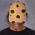 Pink Sunflower Pattern Print Baseball Cap