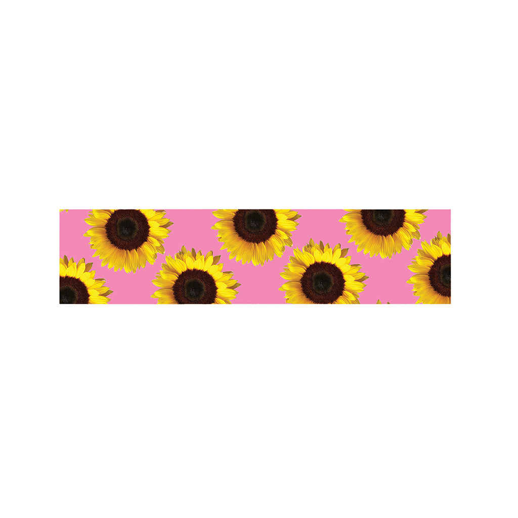Pink Sunflower Pattern Print Bed Runner