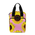 Pink Sunflower Pattern Print Bible Tote Bag