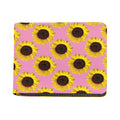Pink Sunflower Pattern Print Bifold Wallet