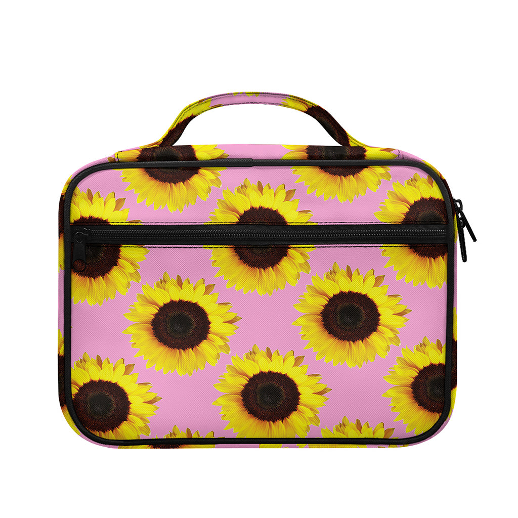 Pink Sunflower Pattern Print Briefcase Bible Bag