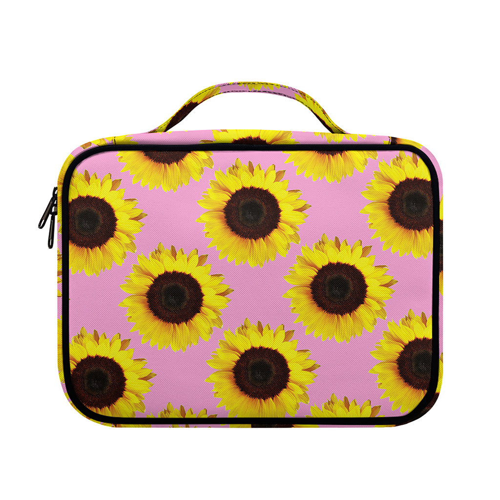 Pink Sunflower Pattern Print Briefcase Bible Bag