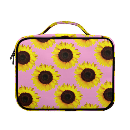 Pink Sunflower Pattern Print Briefcase Bible Bag