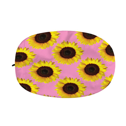 Pink Sunflower Pattern Print Car Side Mirror Covers