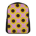 Pink Sunflower Pattern Print Casual Backpack