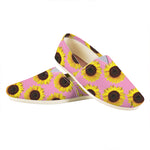 Pink Sunflower Pattern Print Casual Shoes
