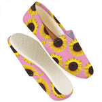 Pink Sunflower Pattern Print Casual Shoes