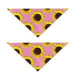 Pink Sunflower Pattern Print Dog Bandana