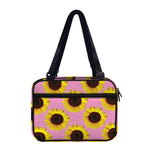 Pink Sunflower Pattern Print Double Strap Bible Bag