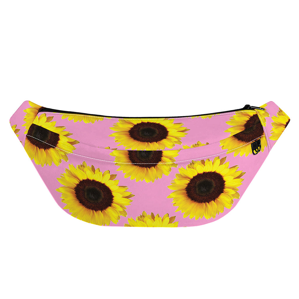 Pink Sunflower Pattern Print Fanny Pack