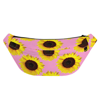 Pink Sunflower Pattern Print Fanny Pack
