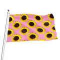 Pink Sunflower Pattern Print Flag