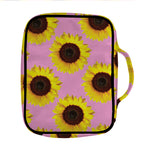 Pink Sunflower Pattern Print Front Pocket Bible Bag