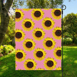 Pink Sunflower Pattern Print Garden Flag