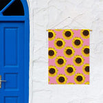 Pink Sunflower Pattern Print Garden Flag