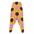 Pink Sunflower Pattern Print Hammer Pants