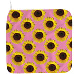 Pink Sunflower Pattern Print Hand Towel