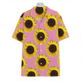 Pink Sunflower Pattern Print Hawaiian Shirt