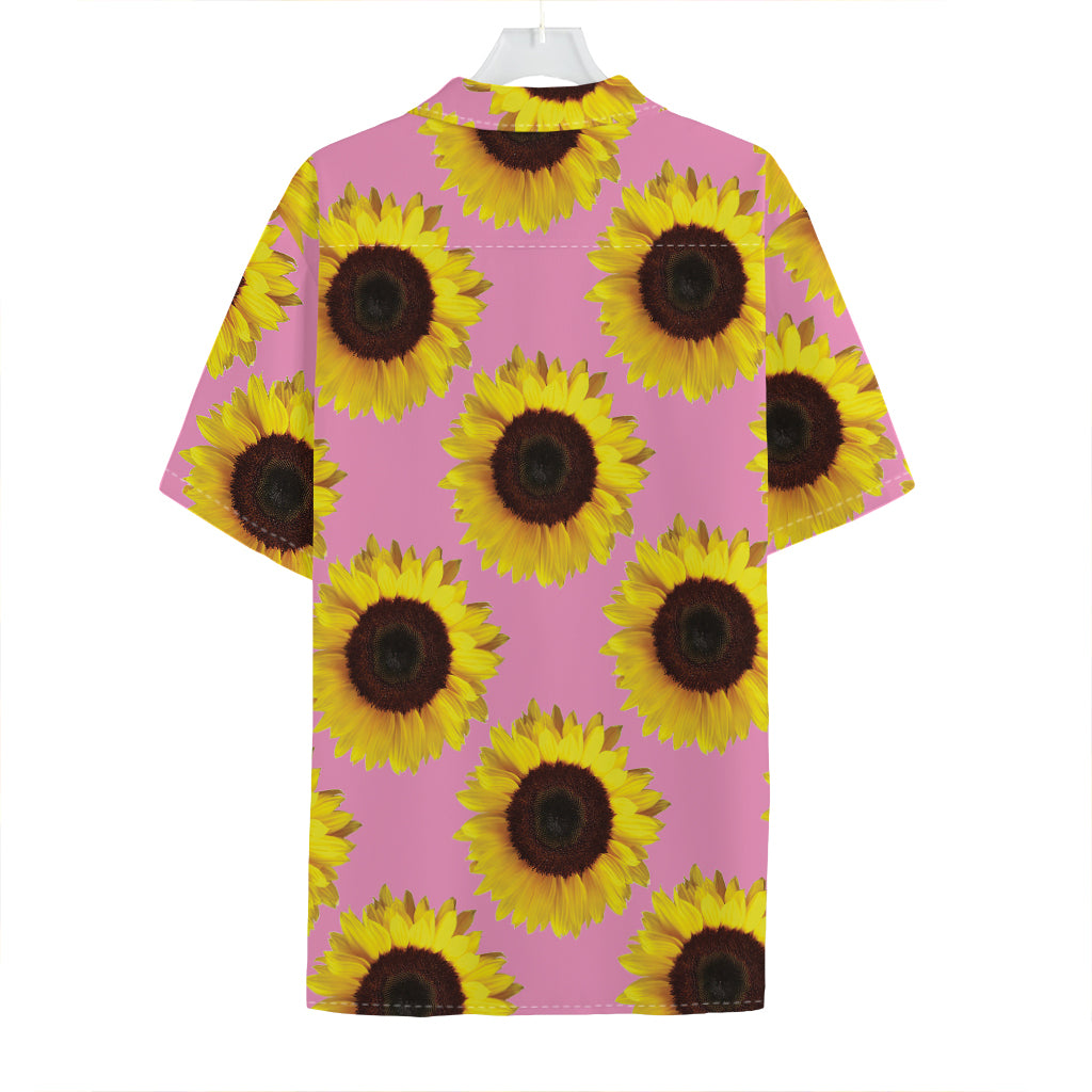 Pink Sunflower Pattern Print Hawaiian Shirt