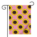 Pink Sunflower Pattern Print House Flag
