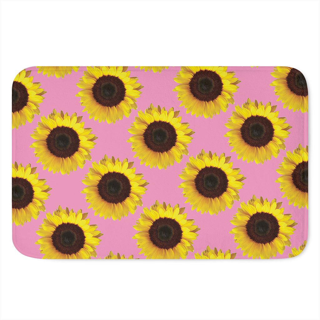 Pink Sunflower Pattern Print Indoor Door Mat