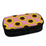 Pink Sunflower Pattern Print Insulin Cooler Travel Case