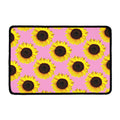 Pink Sunflower Pattern Print Kitchen Mat