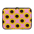 Pink Sunflower Pattern Print Laptop Sleeve