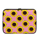 Pink Sunflower Pattern Print Laptop Sleeve