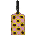 Pink Sunflower Pattern Print Luggage Tag