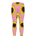 Pink Sunflower Pattern Print Men's Leggings
