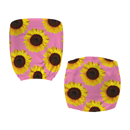 Pink Sunflower Pattern Print Office Chair Cover