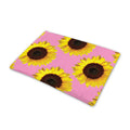 Pink Sunflower Pattern Print Pet Cooling Mat Cover