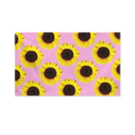 Pink Sunflower Pattern Print Polyester Flag