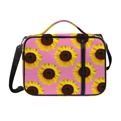 Pink Sunflower Pattern Print Shoulder Strap Bible Bag