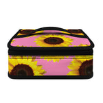 Pink Sunflower Pattern Print Small Lunch Bag