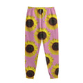 Pink Sunflower Pattern Print Sweatpants