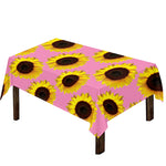 Pink Sunflower Pattern Print Tablecloth