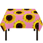 Pink Sunflower Pattern Print Tablecloth