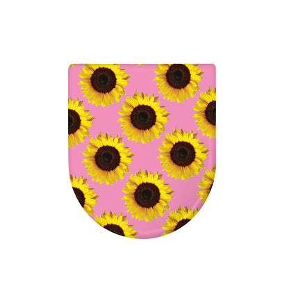 Pink Sunflower Pattern Print Toilet Lid Cover