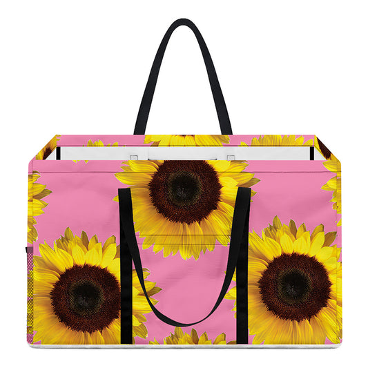 Pink Sunflower Pattern Print Utility Tote Bag