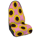 Pink Sunflower Pattern Print Waterproof Car Seat Cover
