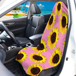 Pink Sunflower Pattern Print Waterproof Car Seat Cover