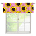 Pink Sunflower Pattern Print Window Valance