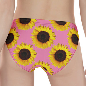 Pink Sunflower Pattern Print Women's Panties