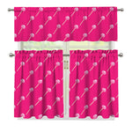 Pink Sweet Lollipop Pattern Print 3 Piece Kitchen Curtains